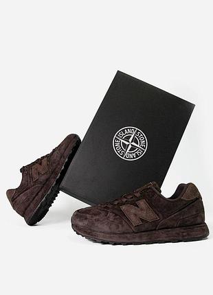 New balance 574 x stone island ghost pack dark brown