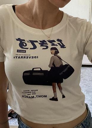 Топ білий з малюнком, xs-s