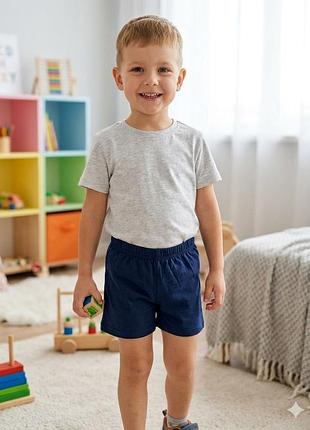Легкие детские шорты темно-синего цвета 3-4, 5-6, 7-8 лет. детские шорты 7715