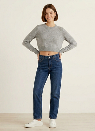 Укорочений светр zara з кашеміром та шовком (розмір s)