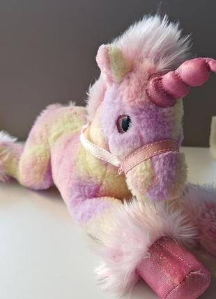 Keel toys pastel multicoloured unicorn plush, medium soft toy, единоріг в хорошому стані