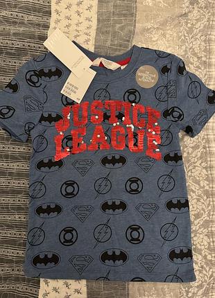 Тяча інтерактивна футболка "justice league" (ліга справедливості) від бренду h&m