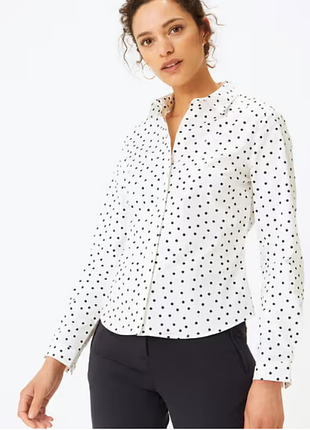 Белая блузка в горошек от marks & spencer