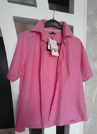 Сорочка льняна zara m