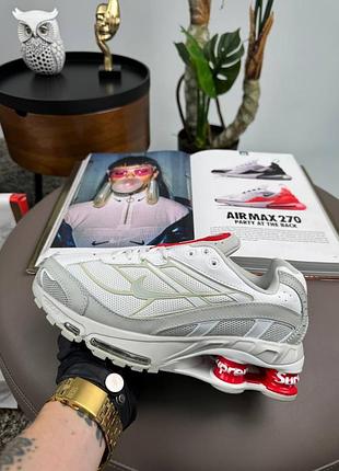 Мужские кроссовки nike shox ride 2 sp x supreme grey white red 41-44