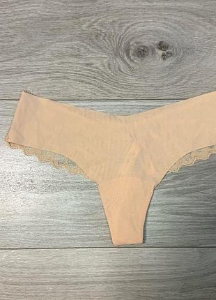 Трусики стрінги victoria's secret pink жіночі з мереживом