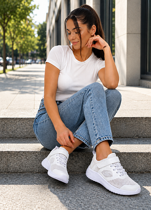 Женские кроссовки skechers air-cooled memory foam, белые, 39 размер