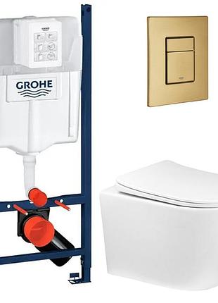 Комплект унитаз с крышкой insana wiston trn hl + инсталляция grohe rapid sl 4в1 (3884000g/38732gn0)