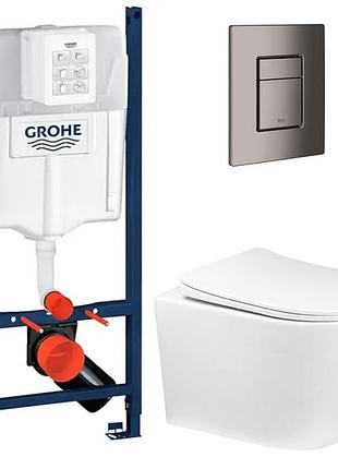 Комплект унитаз с крышкой insana wiston trn hl + инсталляция grohe rapid sl 4в1 (3884000g/38732a00)