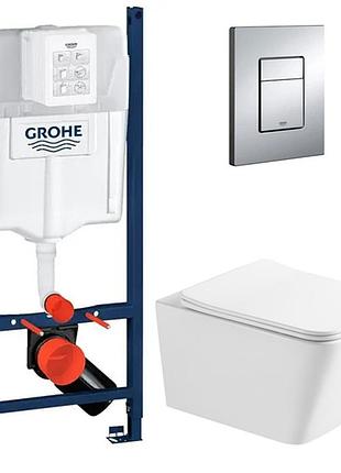 Комплект унитаз с крышкой insana jordan trn hl + инсталляция grohe rapid sl 4в1