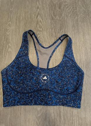Спортивный топ adidas by stella mccartney, синий принт, s