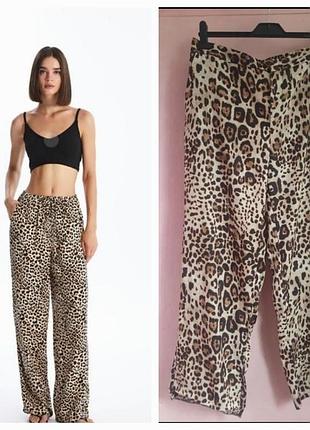 Zara, леопардова пантера брюки штани