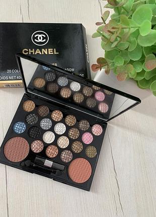 Палетка chanel тіні 20 кольорів + румяна 2 кольори) тон 02