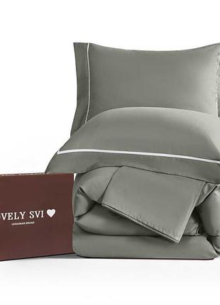 Комплект постільної білизни lovely svi сатин люкс 300тс (135г/м2) полуторний  green (180326)