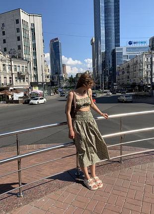 Квітковий сет (топ+спідниця) zara