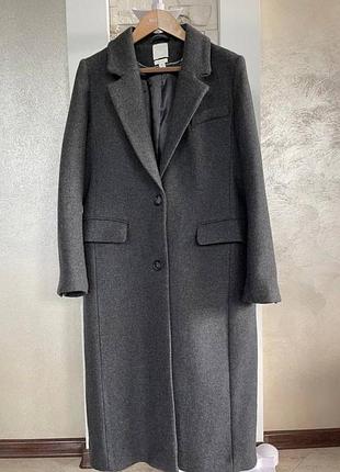 Пальто сіре h&m manteco 36 premium