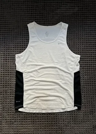 Nike dri-fit (m/l) майка белая vintage мужская летняя легкая оригинал