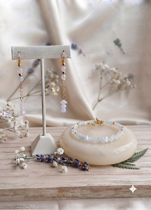 Комплект из хрустальных бусин и swarovski