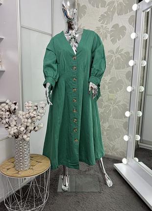Красива натуральна зелена сукня від бренду monsoon, р.18