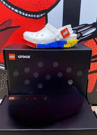 Жіночі крокс лего білі crocs kids lego® creativity clogs white