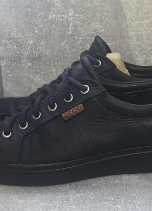Кожаные кеды ecco soft 7 extra width черные 4
