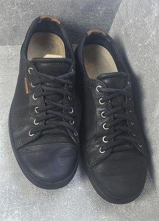 Кожаные кеды ecco soft 7 extra width черные 2