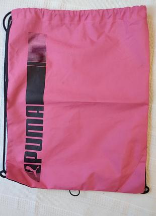 Сумка рюкзак для форми змінного взуття puma оригінал новий рожевий для дівчат жінок спортивна сумка на зав'язках та петелькою для підвішування