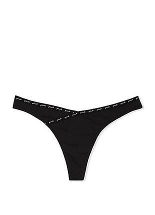 Трусики стрінги victoria's secret pink cotton thong panty