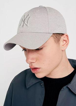 Оригінальна чоловіча кепка бейсболка new era 9forty ny yankees logo baseball jersey cap - heather grey