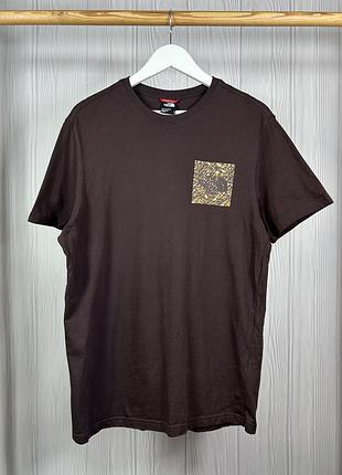 Tnf the north face brown box logo шикарна футболка з прекрасним дизайном розмір м