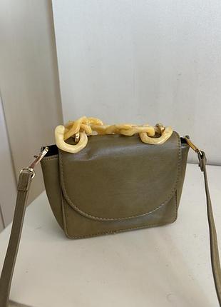 Оливкова сумка mango