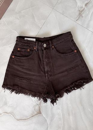 Жіночі шоколадні шорти zara 36р