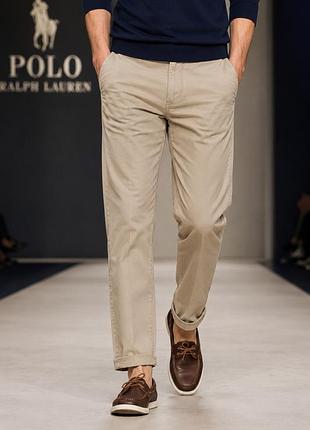 Чиноси чоловічі polo ralph lauren бежеві розмір l бавовна