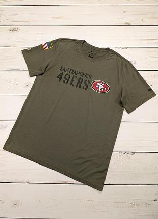 Чоловіча легка спортивна футболка nike dri fit nfl san francisco 49ers sf оригінал найк нфл драй фіт зелена хакі
