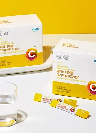 Вітамін c atomy vital mega vitamin c 2000 мг (90 стіків) (004030)