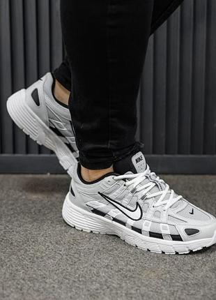Чоловічі кросівки nike p-6000 white grey black / smb+ 🔗