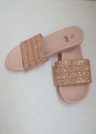 Шлепанцы женские с блестками f&amp;f 5/38