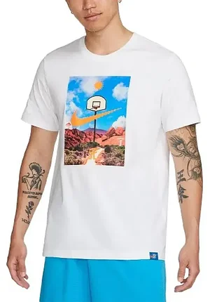 Nike (l) basketball t-shirt белоснежная футболка мужская тешка оригина