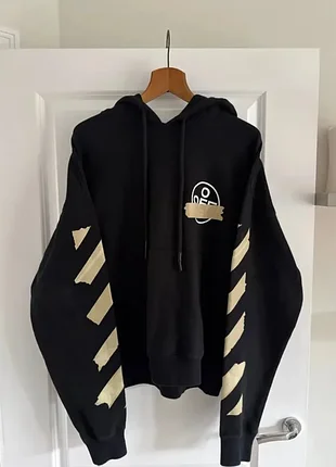 Off white оверсайз худи tape print l
