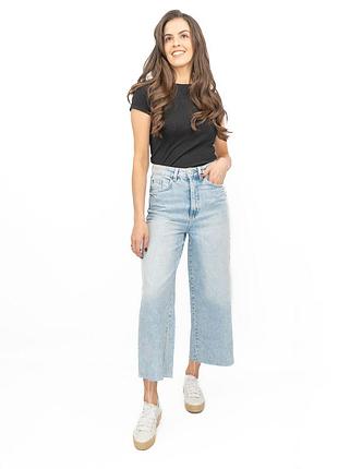 Укророчені широкі джинси джинсові штани wide leg crop m&s жіночі