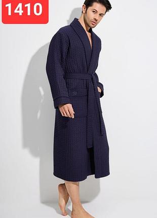 Халат чоловічий nusa 1410 gri вафельний:;xxl;xxxl