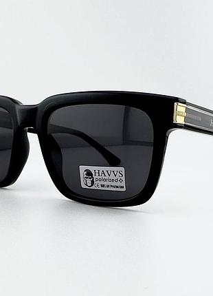 Мужские солнцезащитные очки havvs hv68133 a polarized черные квадратные с поляризацией