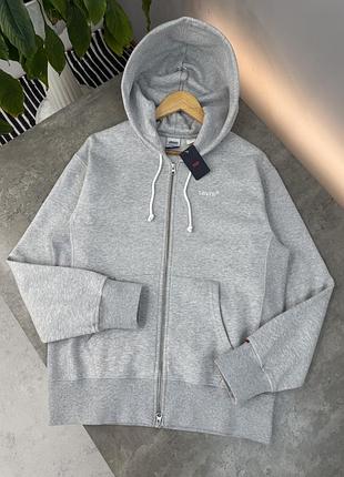 Зіп-худі levi’s чоловіче сірий колір s,l розмір
