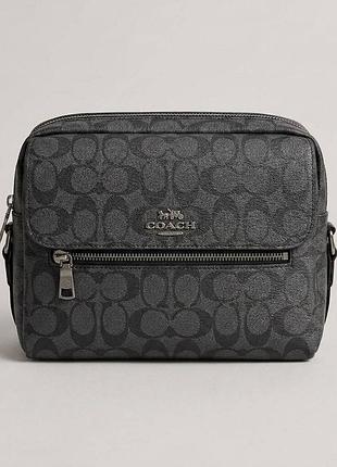 Чоловіча сумка coach сіра через плече