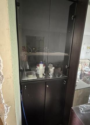 Шафа з розсувними дверцятами та зі скляними дверцятами