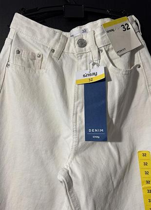 Білі джинси mom fit