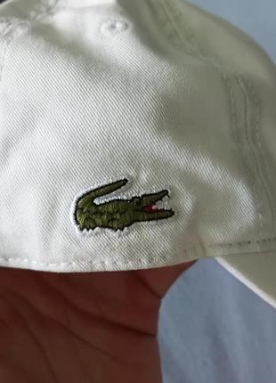 Кепка lacoste , біла , one size, бавовна, оригінал