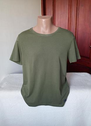 Коттоновая мужская футболка хаки l/xl размер
