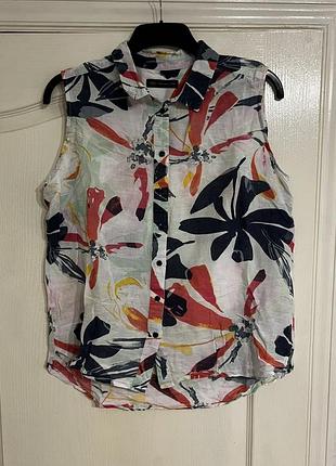 Лляна блузка без рукавів m&s collection (marks & spencer), розмір l