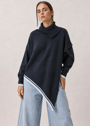 Асимметричный черный свитер river island с горловиной